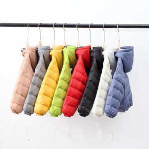 Inverno Novos Produtos Infantil Lightweight Jaqueta Meninos e Meninas Candy Color Lightweight Crianças Down Jacket 2-8 YE 20116