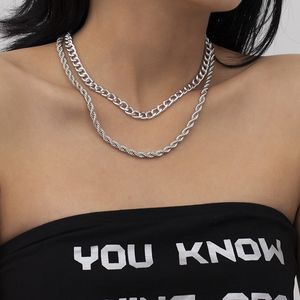 Kvinnor Braid Multi Layer Chains Choker Halsband Guldkedjor Wrap Chokers krage Kvinna Fashion Jewelry Will och Sandy New