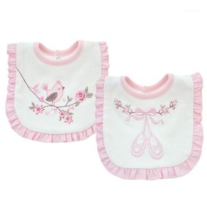 Layers Cotton Baby Pink Flowers Lace Bibs Waterproof Bandana Girls Embroidered & Burp Cloths Clothing Towel1