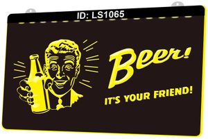 LS1065 البيرة لها صديقك حانة بار 3d النقش الصمام ضوء تسجيل الجملة التجزئة