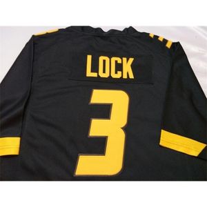 Kostenloser Versand 2324 SCHWARZ Missouri Tigers #3 Drew Lock echtes College-Trikot mit vollständiger Stickerei Größe S-4XL oder benutzerdefiniertes Trikot mit beliebigem Namen oder Nummer