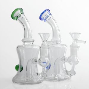 Beracky Bongos de água de vidro de 6 polegadas com tigela de vidro de 14 mm Tubos de água de vidro inebriantes Bongs Dab Rig Oil Rigs Recycler Bong para fumar