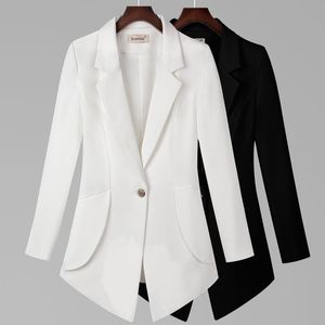 Plus rozmiar 6XL 7XL 2020 damska marynarka z długim rękawem marynarki jeden przycisk Slim biurowe kurtki damskie bluzki damskie garnitur Blazer Femme R670