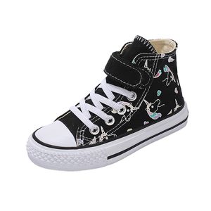 2020 Kızlar Unicorn Çizmeler Gökkuşağı Vulkanize Tuval Toddler Çizmeler Büyük Kızlar Ve Erkek Sneakers Kış Ayak Bileği İngiltere Çizmeler 25-38 LJ200911