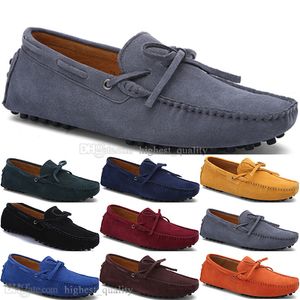 016 New Fashion mens Scarpe casual in pelle Stile britannico primavera Coppia Genuine Peas Scrub uomo Drive Lazy man soprascarpe outdoor comodo traspirante nero giallo