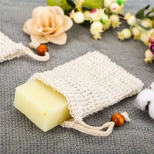 Wholesale Natural Sisal Soap Bag Blister Mesh Foaming Net Fast-foaming Soft Comfortable Soap Pouch Skin Care Tool