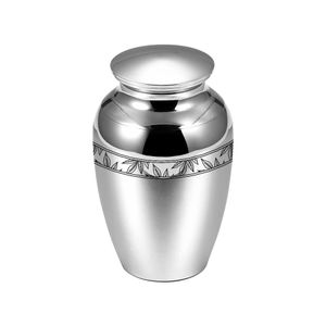 45x70mm pingente de prata folhas estampares urna para pet/alumínio humano cremação jóias jarras de funeral urna