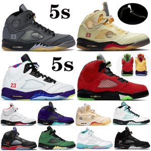 What the Mens Basketball Shoes 5 Jumpman 5s Trainers White off Sneakers Black Muslin Sail alternate bel Man fashion Shoes