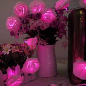 Bhomify 장미 꽃 festoon LED 조명 20 LED 문자열 조명 홈 발렌타인 데이에 대 한 크리스마스 실내 장식 요정 빛 Y201020
