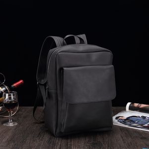 Gorąca Sprzedaż Męskie Plecak PU Skórzane Mężczyźni Klasyczna Torba Szkolna Średni rozmiar 14 Cal Laptop Plecaki Męskie Mochilas Casual Travel Torba