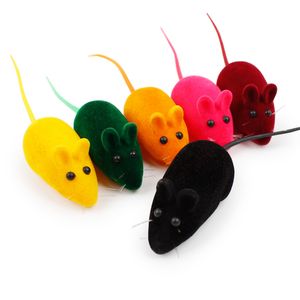 Colorful Mouse Cat Toy Fur Mice Animal Squeaky Rubber Toys Pet Supplies