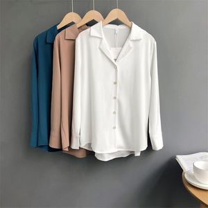 HIGH QUALITY White Working Blouse Shirt For Women summer long sleeve white work wear formal tops female office clothing T200321