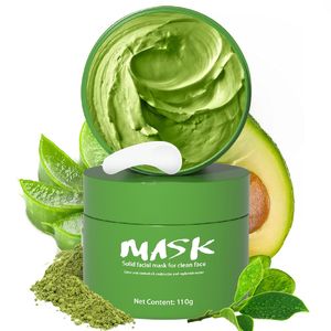 Face Mask 110g Green Tea Ice Muscle Mud Mask Deep Cleansing Remove Blackheads Shrink Pores Facial Skin Care Products 1632