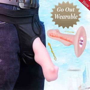 Nxy Sex Men Masturbators Go Out Wearable Male Masturbator Adult Tools 3d Textured Vagina Artificial Cup Real Toys for Man 18+ 1222
