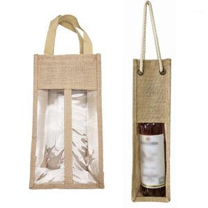 Storage Bags Red Wine Bottle Holder Covers Burlap Gift Champagne Pouch Packaging Bag Wedding Party Decoration Wrapping