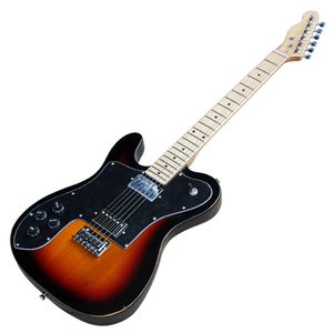 Zwei Arten 6 Saiten links Handtabak Sunburst E-Gitarre mit Basswood-Körper, Palisander / Ahorn-Griffbrett