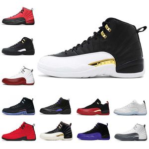 Wholesale cap games resale online - 12 mens basketball shoes s flu game French blue white men Cap Gown trainers sports sneakers