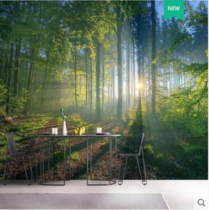 Natur-Hintergrund-Tapeten, Waldlandschaft, erweiterter Raum, Esszimmer-Tapete, Schlafzimmer, Studio, 3D-Wandbild