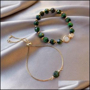 Bracelets de charme jóias verde Redes azuis azuis para mulheres 2 sets Bracelet e Bangles Ins estilo Fashion Birthday Gift Sua entrega de gota 2