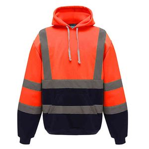 오렌지 반사 남자 재킷 도로 작업 높은 가시성 안녕하세요 코트 옷 workwear