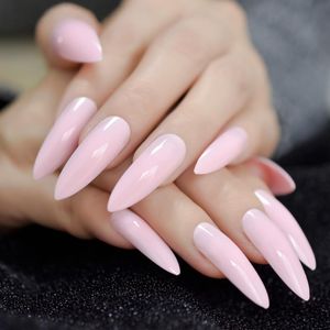 Valse nagels room roze extra lange kunstmatige nep nagel sexy glanzende stiletto volwassen tips salon scherpe plakband manicure tool