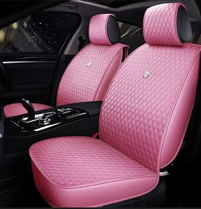 Universal Car Accessories Seat Cover For Sedan Full Set Crown Design Durable Leather Adjuatable Seat Covers with Pillows Cushion For SUV 003