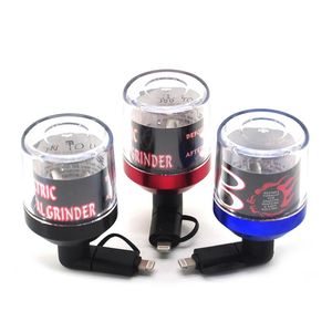 Micro USB Oświetlenie Dock Telefon komórkowy Elektryczne akcesoria do palenia Papierosa Młynek Aluminium Dym Set Tobacco Grinder XG0220