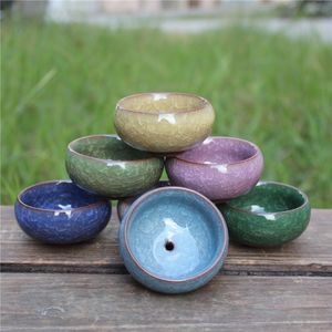 Practical Round Ceramics Garden Pot Breathable Mini Planters For Home Desktop Succulent Plants Flowerpot Free Shipping