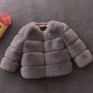 New Girls Winter Fur Coat Elegant Teenage Girl Faux Fur Jackets Thick Coats Warm Parkas Outerwear 1-10Yrs Girls Clothes 2010178341243