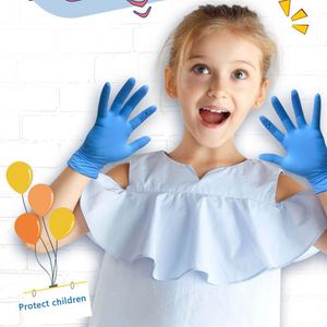 20Pcs Children's Disposable Latex Rubber Gloves Household Cleaning Experiment Catering Gloves Universal Left And Right Hand Kids 201021