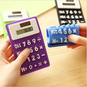 Mini calcolatrice Calcolatrice pieghevole in silicone Energia solare Candycolor Carta magnetica per studenti creativa Calculadora Strumento per l'ufficio scolastico