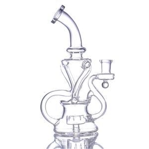 sei colori 9 pollici Tornado Narghilè Riciclabile Riciclato Dab Rigs Vetro Acqua Bong Pipa da fumo Tubi inebrianti Dimensioni giunto 14 mm insieme.