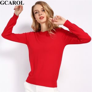 GCAROL New O DEEN Женщины 30% шерстяной свитер Candy Jumper Повседневная растяжение осенью зима базовый визуализация вязаный пуловер S-3XL 201111