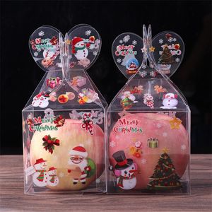 Plastic transparante appel geschenkdoos kerstavond snoep cake case ornamenten Santa Claus sterren verpakking container persoonlijkheid 0 83LH F2