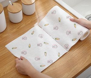 Papel de cozinha lavável panos preguiçosos toalhas não-tecidas molhadas e secas domésticas limpeza desengrau descartável prato de prato1