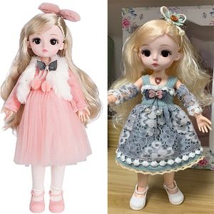 BJD Boneca 1/6 30cm 13 Juntas Moda Bonecas De Plástico Sapatos Roupas Roupas Makeup Dress Up Baby Boneca Brinquedos Para Meninas DIY Presente LJ201031