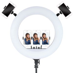 Freeshipping 18 cali 2700-6500K LED Lampa Lampa fotograficzna Oświetlenie fotograficzne ze statywem Remote Ring Light do kamery YouTube Makeup wideo