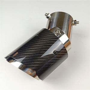 1 Piece Carbon Fiber Movable interface Exhaust Pipe Muffler Tip Car Universal Stainless Steel Glossy Accessories essories Nozzles