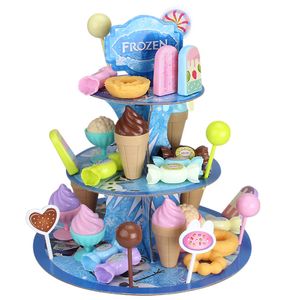 Дети конфеты мороженое поднос десертные стойки набор притворяться играть игрушечные дети девушки diy день рождения торт кухонная игрушка с коробкой рождения подарки lj201009