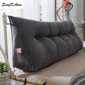 Songkaum 빨 수있는 긴 침대 옆 베개를 채우는 현대 단순성 베개 싱글 더블 홈 쿠션 다다미 201215