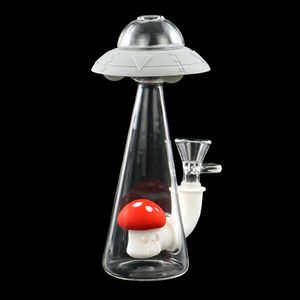 UFO 7'' Glass water pipe smoking pipes hookahs silicone bongs oil rig bong for dry herb