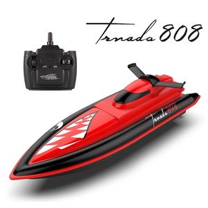 2.4G High Speed Remote Control RC Boat Waterproof Dual Motor boat Racing Boy Toy Gift Anti-collision Mode 220107