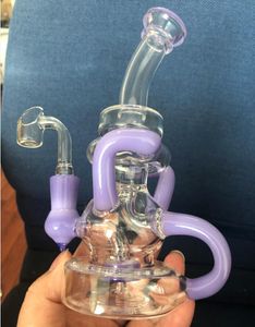 New dab rig Design Hookah Bong pink purple green High quality Water Pipes Bucket Oil Rigs Dab Tyre Perc 14.4mm Male joint Definitely recommend