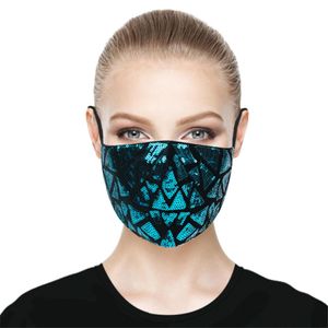 Modische staubdichte, sonnen- und UV-beständige, waschbare Gesichtsmaske, Unisex, modisch, glänzende Strass-Dekoration, elastische Paillettenmaske KKA1381