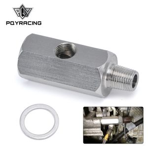 PQY - Stainless steel 1/8'' BSPT Oil Pressure Sensor Tee to NPT Adapter Turbo Feed Line Gauge T-Piece PQY-OGA02
