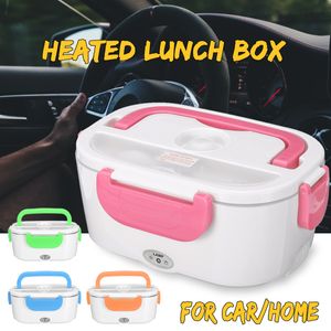 2 in 1 Portable Electric Lunch Box Car& Home US Plug/EU Plug 12V-24V 110V 220V School Bento Lunchbox Food Container Warmer 201029