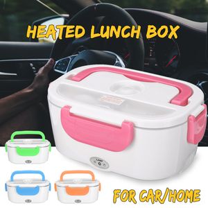 2 in 1 Taşınabilir Elektrikli Öğle Yemeği Kutusu Araba Ev ABD Fiş / AB Tak 12 V-24 V 110 V 220 V Okul Bento Lunchbox Gıda Konteyner Isıtıcı 201029