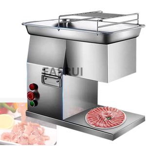 Rostfritt stål Meating Slicer för fläskbiff fårkött köttskärmaskin kommersiell skivning strimling dicing maker