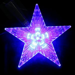 8 trybów Odtwórz LED Star Light 22cm Big Star Wodoodporna LED Pojedynczy Sznur Światła AC220V Hang On Choinki Decoration Light Y200903