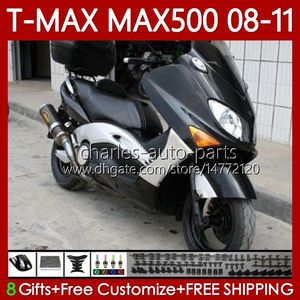 Yamaha T-Max500 Tmax-500 블랙 실버 Max-500 T 08-11 Bodywork 107no.5 Tmax Max 500 Tmax500 Max500 08 09 10 11 XP500 2008 2009 2010 2011 2011 페어링
